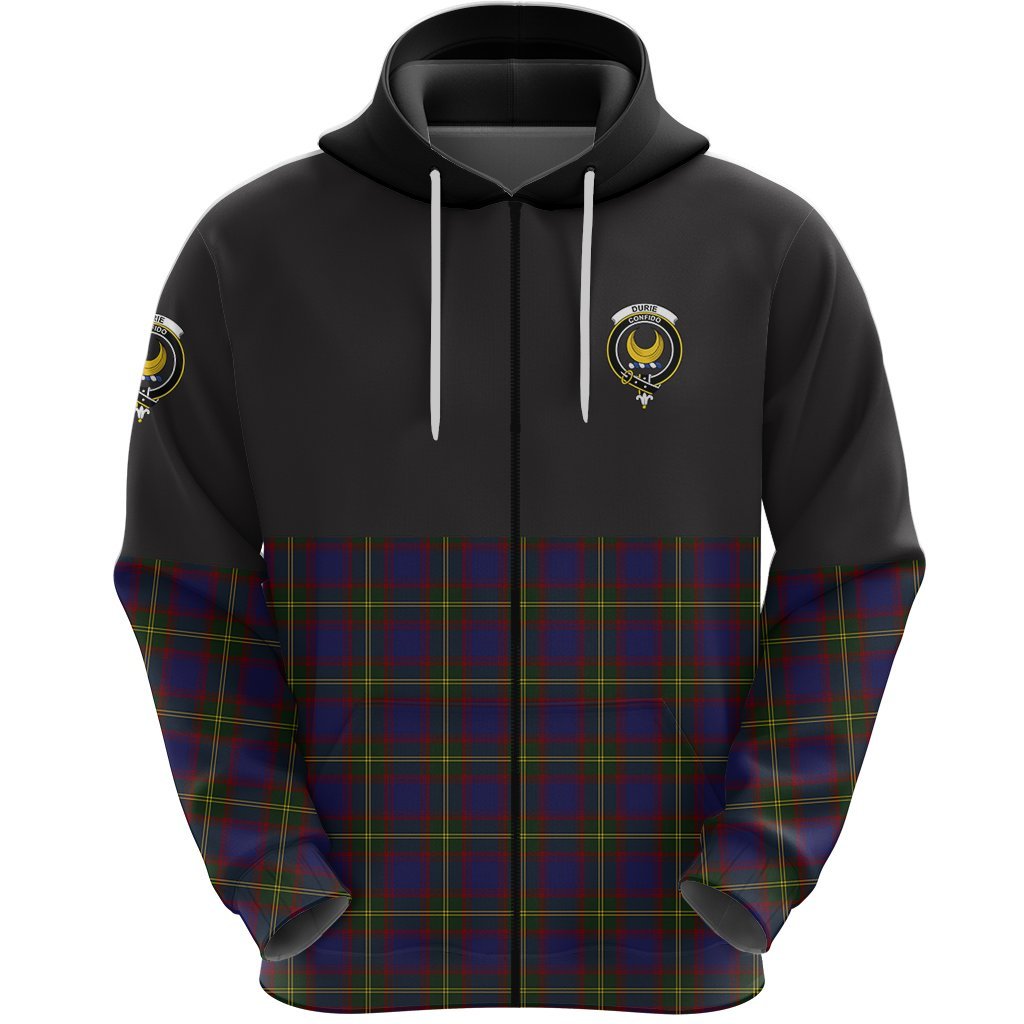 Durie Modern Clan Half Of Tartan Zipper Hoodie