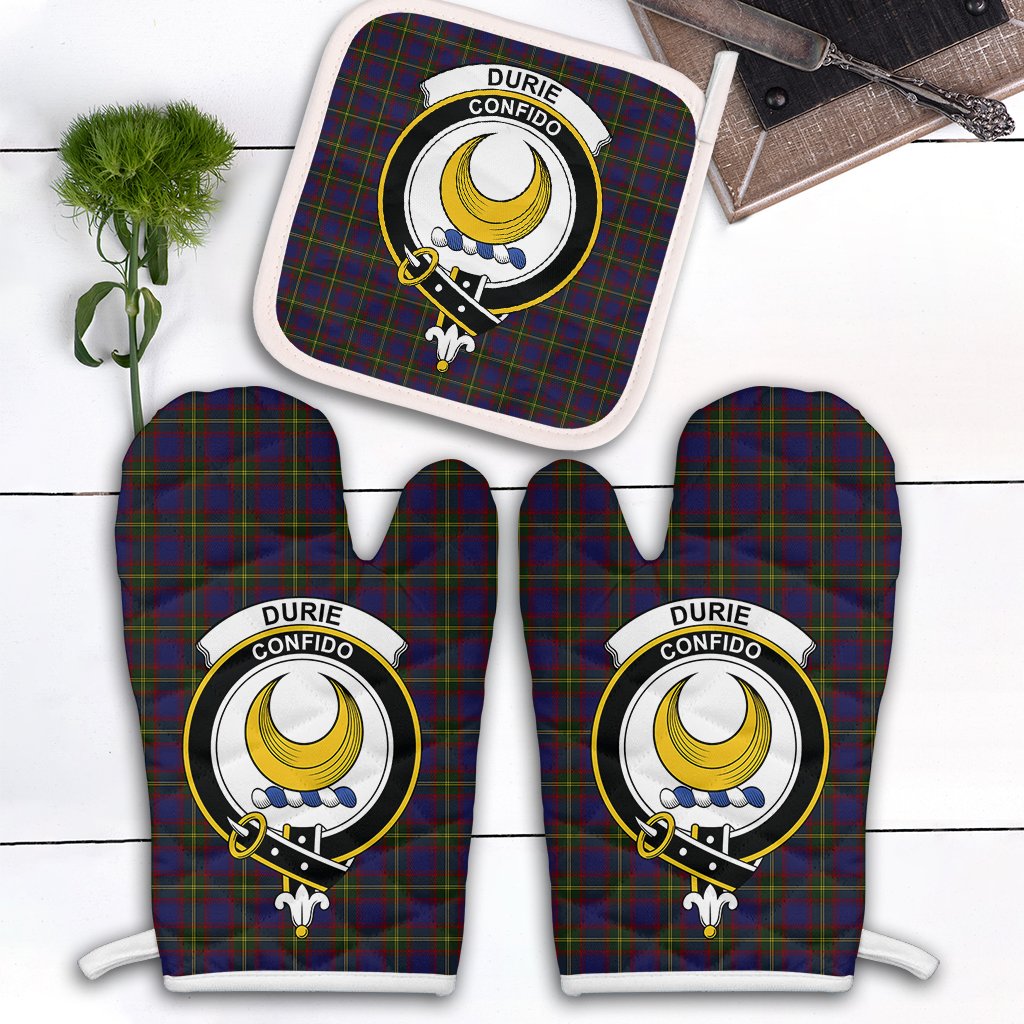 Durie Tartan Crest Oven Mitt And Pot Holder (2 Oven Mitts + 1 Pot Holder)