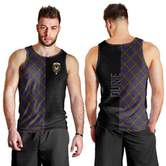 Durie Tartan Crest Men's Tank Top - Cross Style