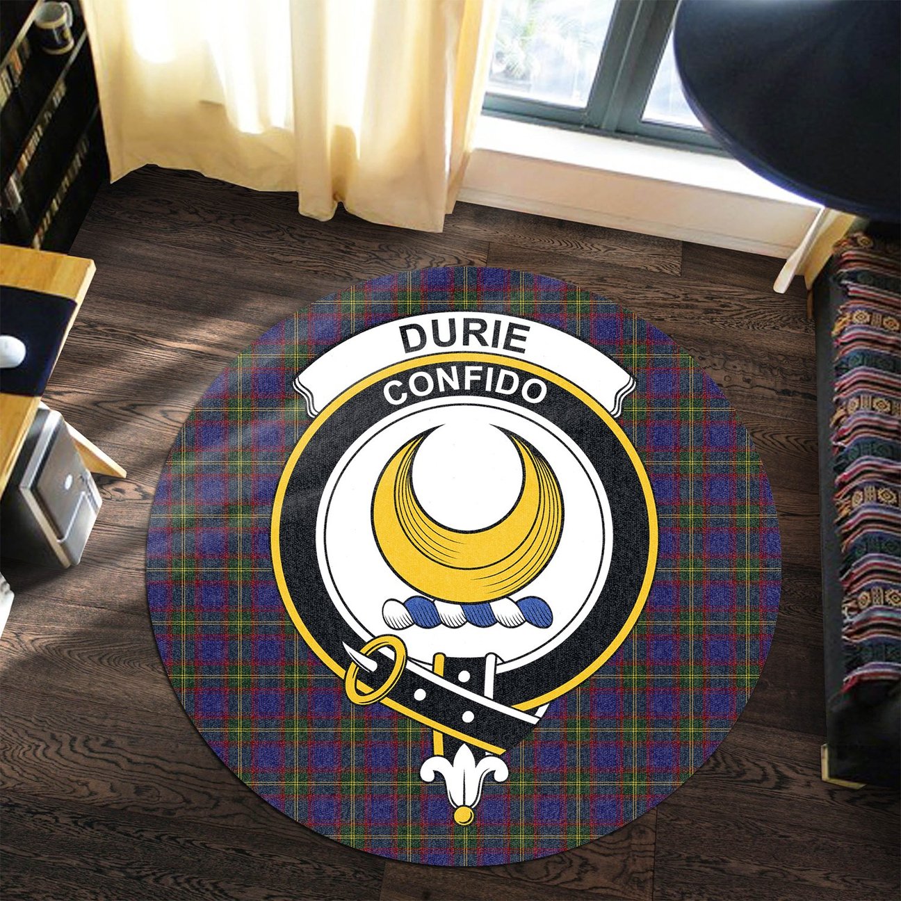 Durie Tartan Crest Round Rug