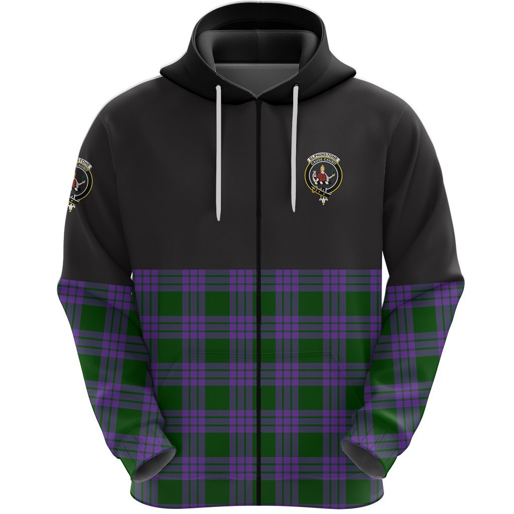 Elphinstone Clan Half Of Tartan Zipper Hoodie