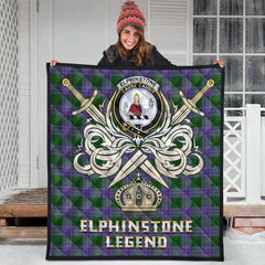 Elphinstone Tartan Crest Legend Gold Royal Premium Quilt