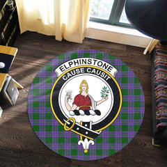 Elphinstone Tartan Crest Round Rug