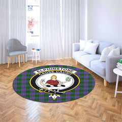 Elphinstone Tartan Crest Round Rug