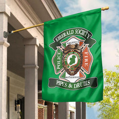 Emerald Society Irish Green Garden Flag