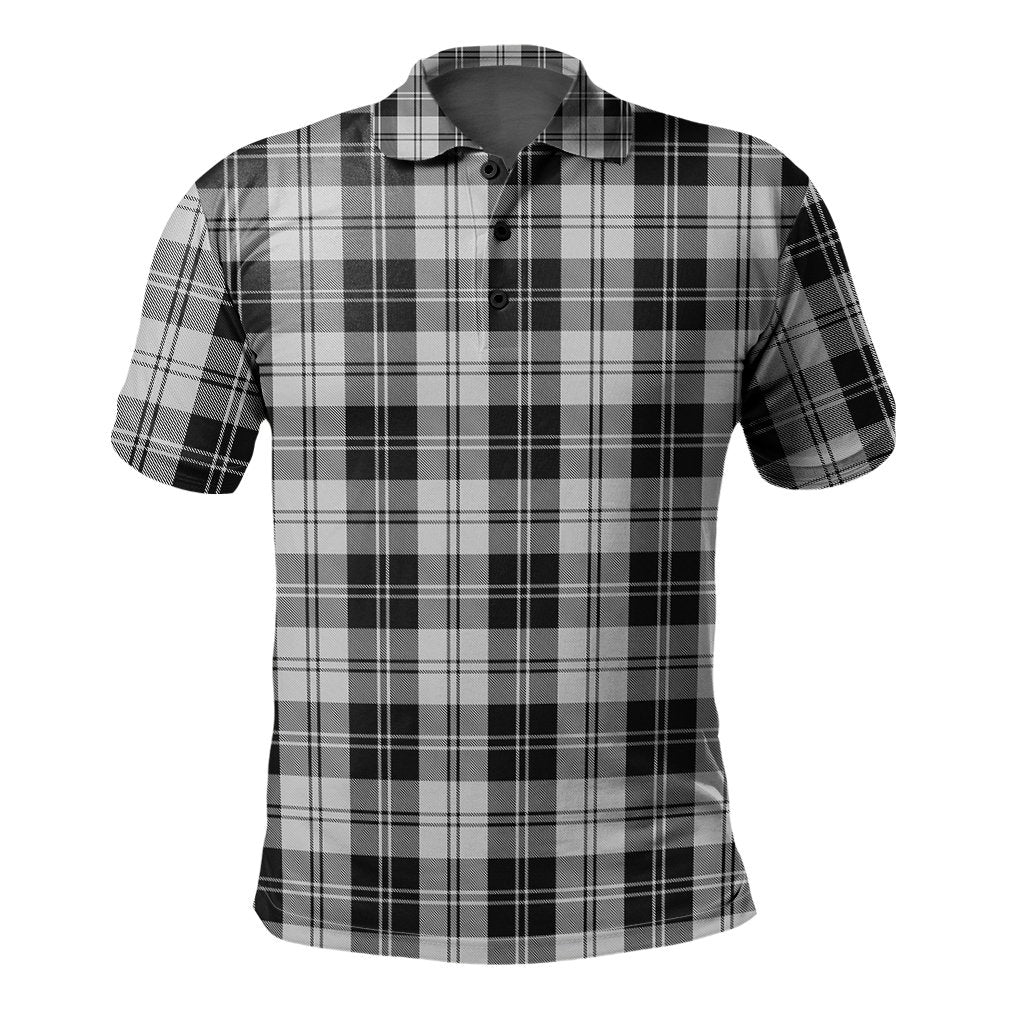 Erskine Black and White Tartan Polo Shirt