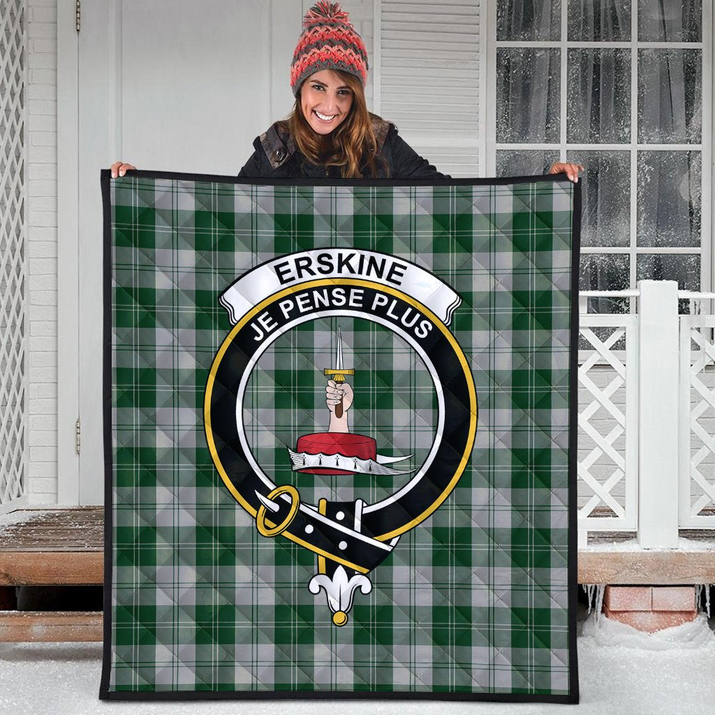 Erskine Green Tartan Crest Quilt