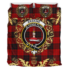 Erskine Paton Tartan Crest Bedding Set - Golden Thistle Style
