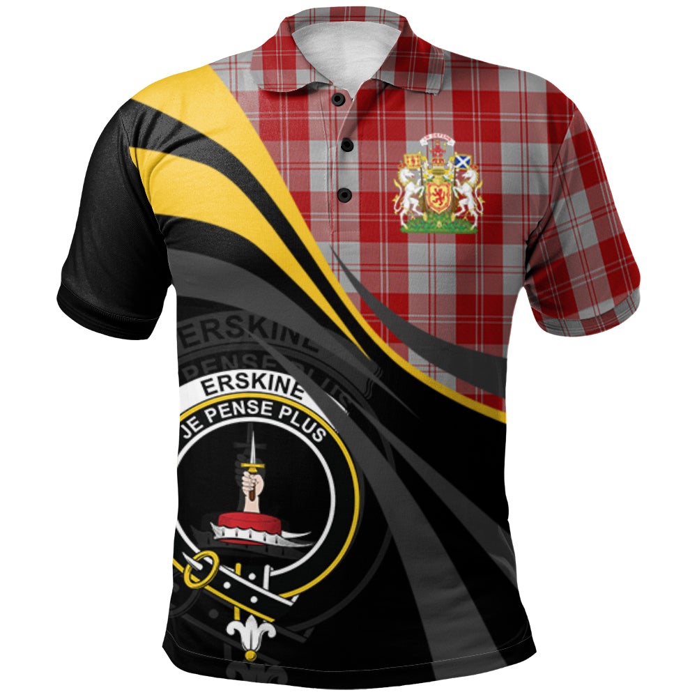 Erskine Red Tartan Polo Shirt - Royal Coat Of Arms Style