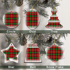 Fairlie Tartan Christmas Ceramic Ornament - Snow Style