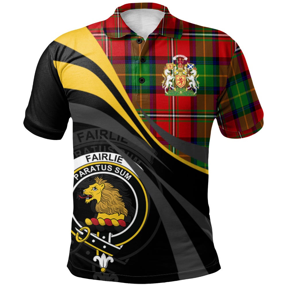 Fairlie Modern Tartan Polo Shirt - Royal Coat Of Arms Style