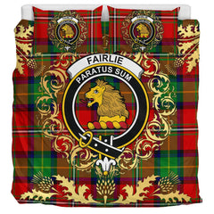 Fairlie Modern Tartan Crest Bedding Set - Golden Thistle Style