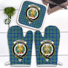 Falconer Tartan Crest Oven Mitt And Pot Holder (2 Oven Mitts + 1 Pot Holder)