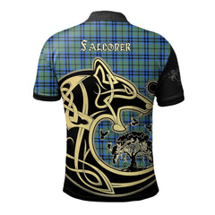 Falconer Tartan Polo Shirt Viking Wolf