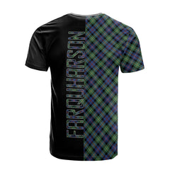Farquharson Ancient Tartan T-Shirt Half of Me - Cross Style