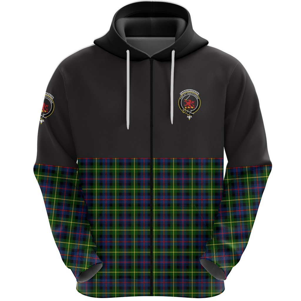 Farquharson Modern Clan Half Of Tartan Zipper Hoodie