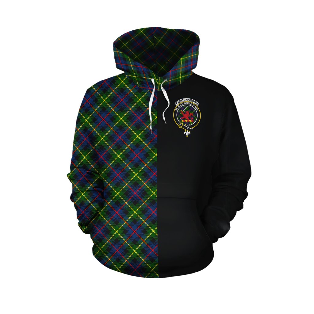 Farquharson Modern Tartan Hoodie Half of Me - Cross Style