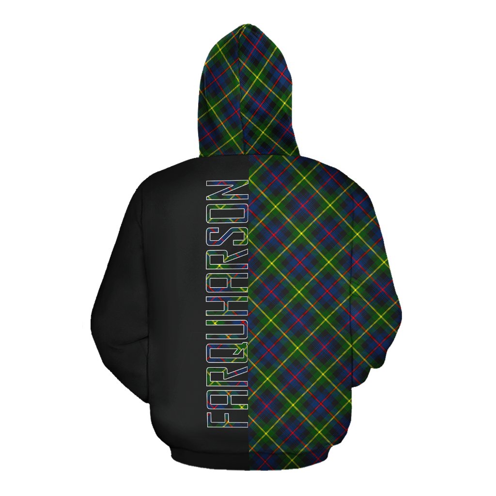 Farquharson Modern Tartan Hoodie Half of Me - Cross Style