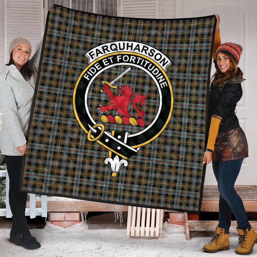 Farquharson Weathered Tartan Crest Quilt