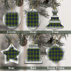 Ferguson Tartan Christmas Ceramic Ornament - Snow Style