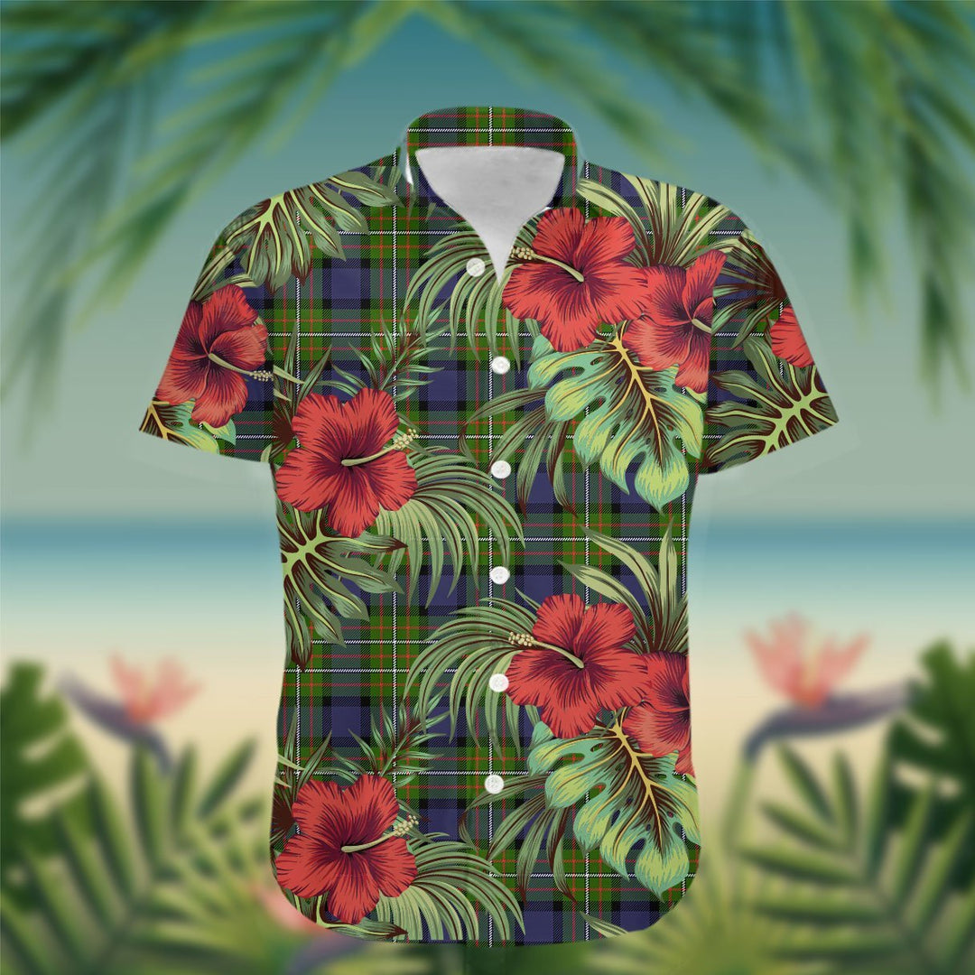 Ferguson Tartan Hawaiian Shirt Hibiscus, Coconut, Parrot, Pineapple - Tropical Garden Shirt