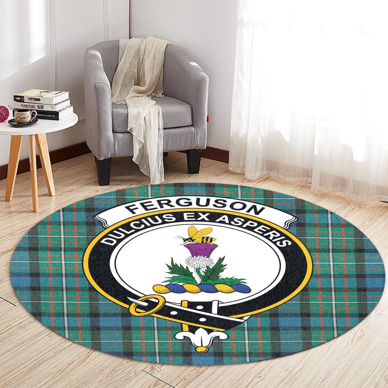 Ferguson Ancient Tartan Crest Round Rug