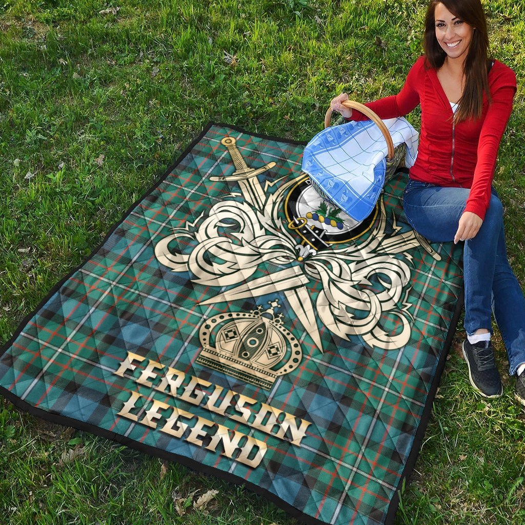 Ferguson Ancient Tartan Crest Legend Gold Royal Premium Quilt