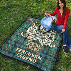 Ferguson Ancient Tartan Crest Legend Gold Royal Premium Quilt