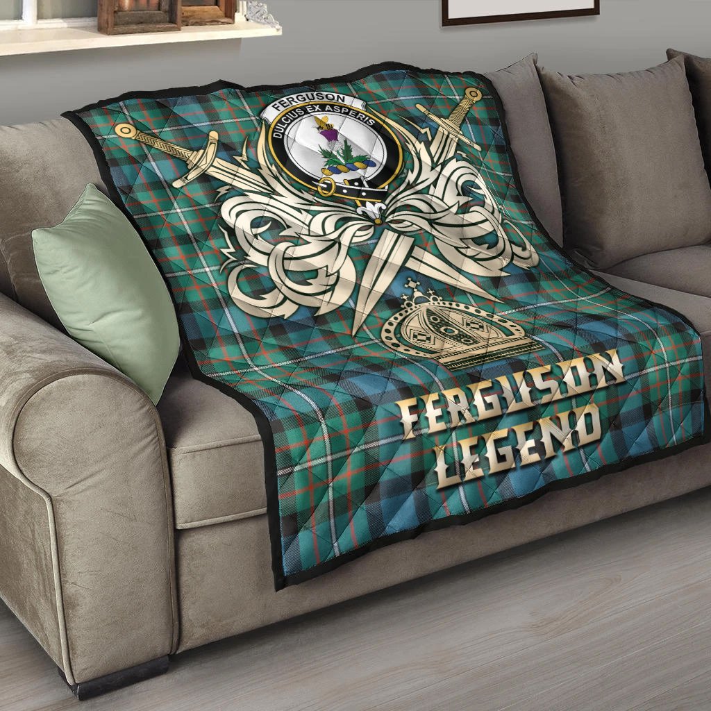 Ferguson Ancient Tartan Crest Legend Gold Royal Premium Quilt