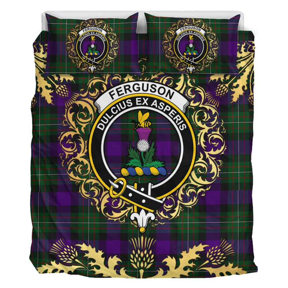 Ferguson Unidentified Tartan Crest Bedding Set - Golden Thistle Style