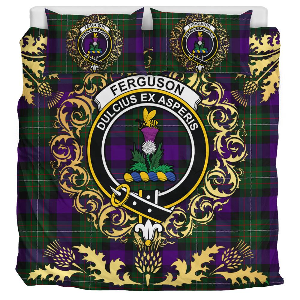 Ferguson Unidentified Tartan Crest Bedding Set - Golden Thistle Style