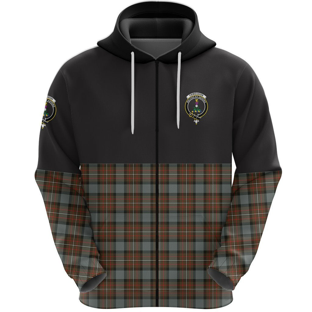 Ferguson Weathered Clan Half Of Tartan Zipper Hoodie