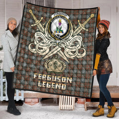 Ferguson Weathered Tartan Crest Legend Gold Royal Premium Quilt