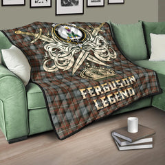 Ferguson Weathered Tartan Crest Legend Gold Royal Premium Quilt