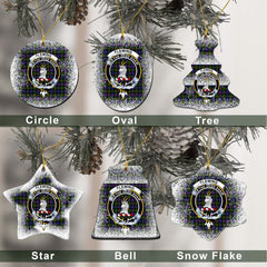 Fleming Tartan Christmas Ceramic Ornament - Snow Style