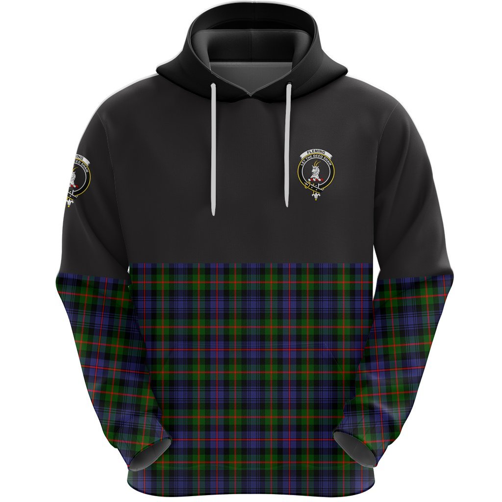 Fleming Clan Half Of Tartan Hoodie