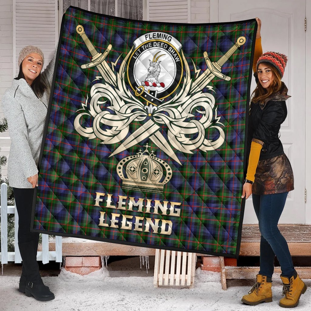 Fleming Tartan Crest Legend Gold Royal Premium Quilt