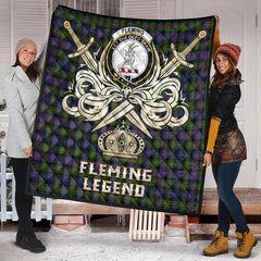 Fleming Tartan Crest Legend Gold Royal Premium Quilt