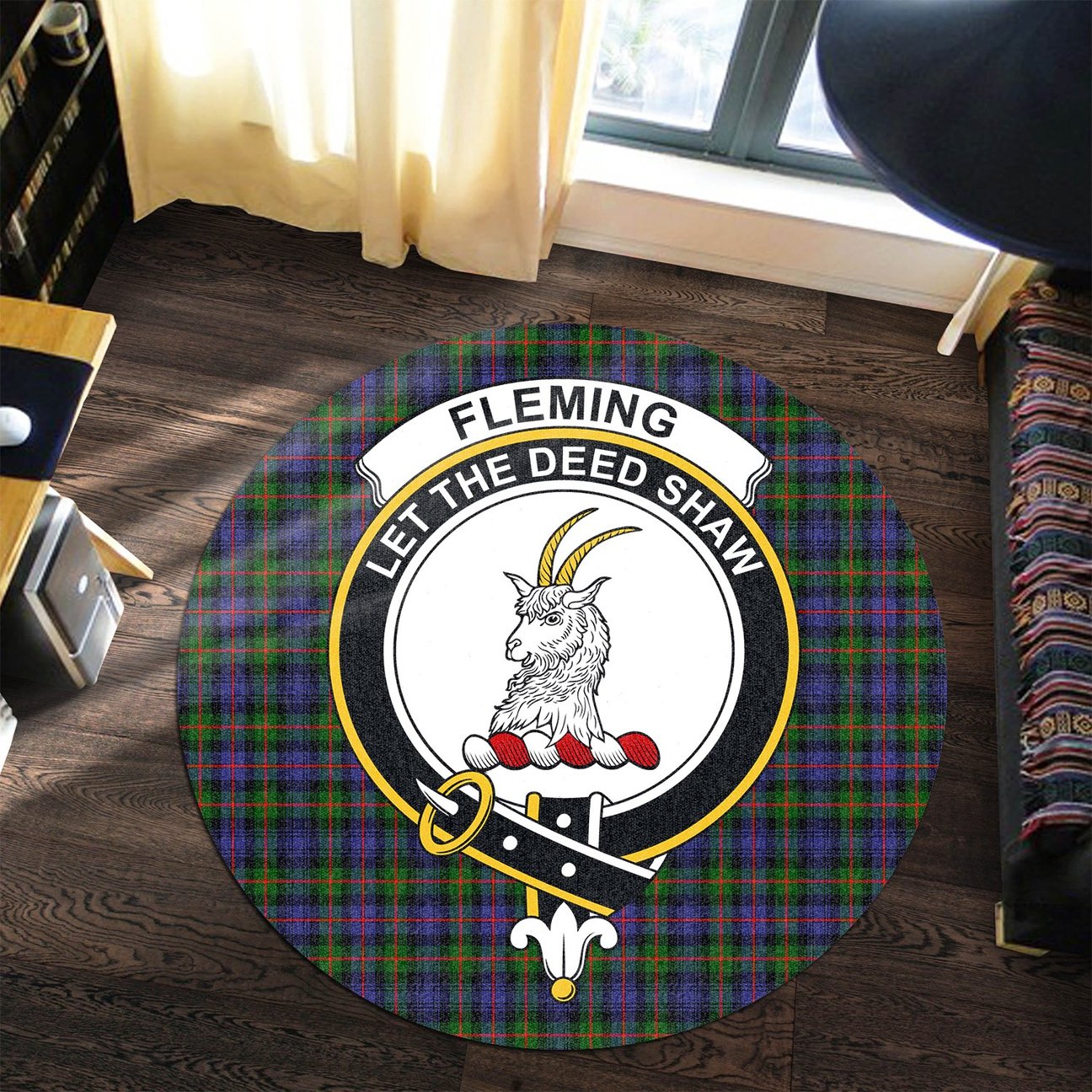 Fleming Tartan Crest Round Rug