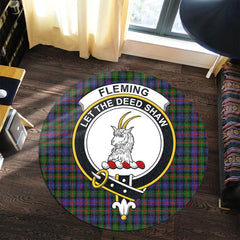 Fleming Tartan Crest Round Rug