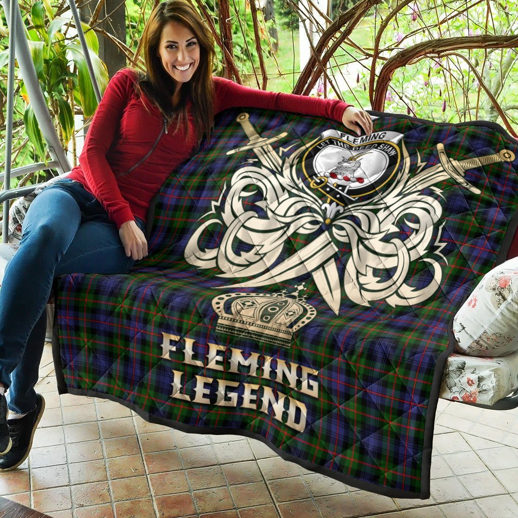 Fleming Tartan Crest Legend Gold Royal Premium Quilt