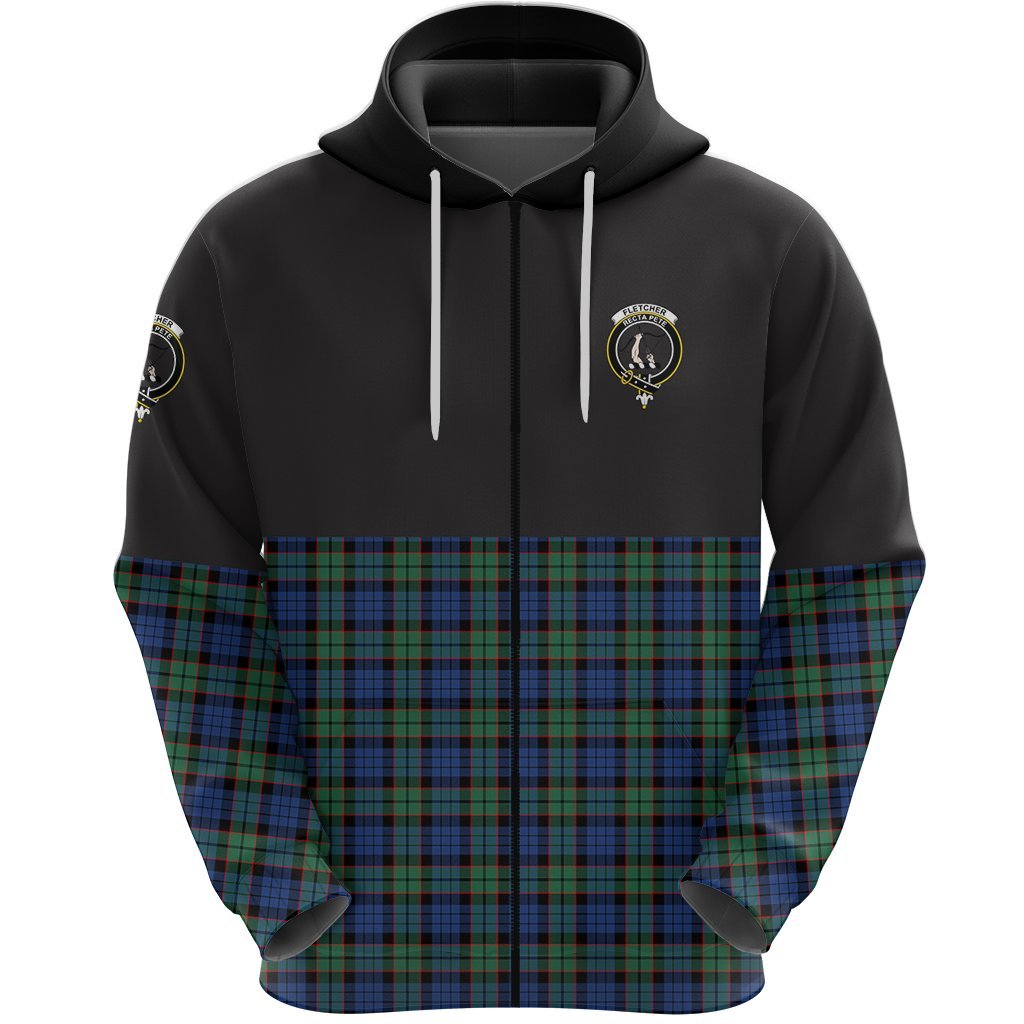 Fletcher Ancient Clan Half Of Tartan Zipper Hoodie