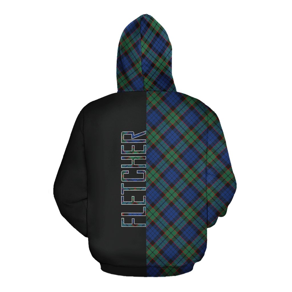 Fletcher Ancient Tartan Hoodie Half of Me - Cross Style