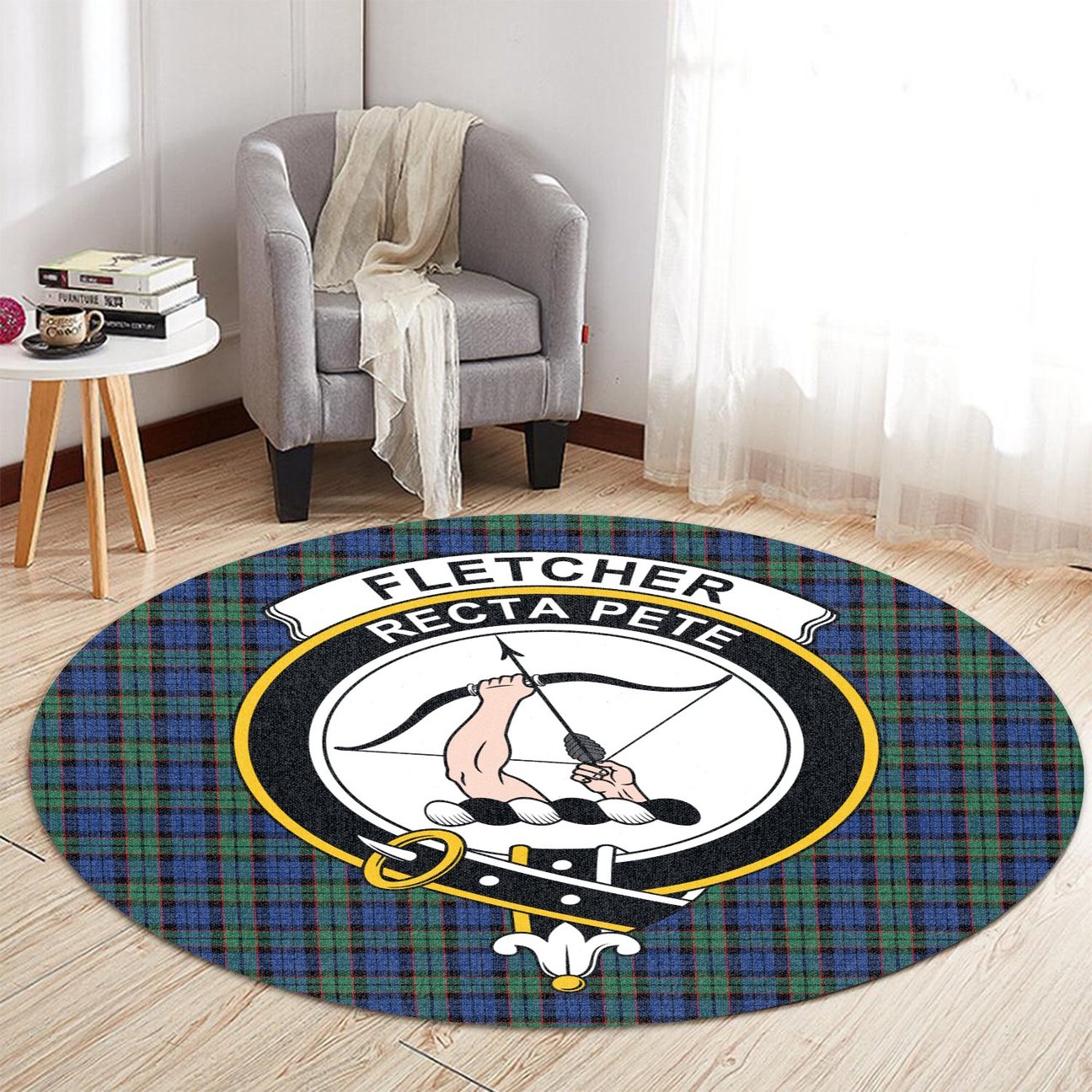 Fletcher Ancient Tartan Crest Round Rug