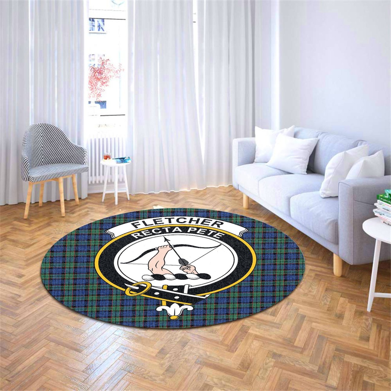 Fletcher Ancient Tartan Crest Round Rug