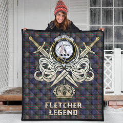 Fletcher of Dunans Tartan Crest Legend Gold Royal Premium Quilt