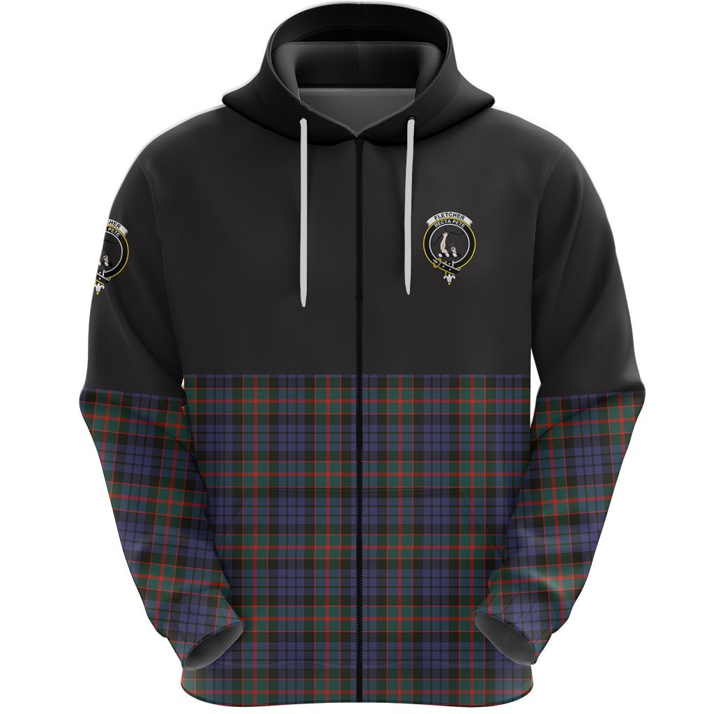 Fletcher of Dunans Clan Half Of Tartan Zipper Hoodie