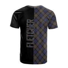 Fletcher of Dunans Tartan T-Shirt Half of Me - Cross Style