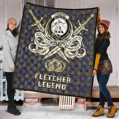 Fletcher of Dunans Tartan Crest Legend Gold Royal Premium Quilt