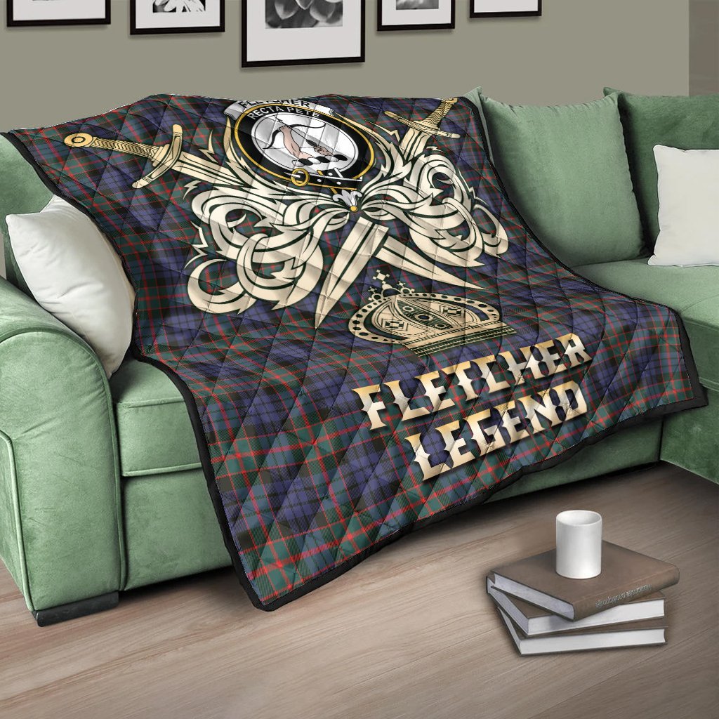Fletcher of Dunans Tartan Crest Legend Gold Royal Premium Quilt